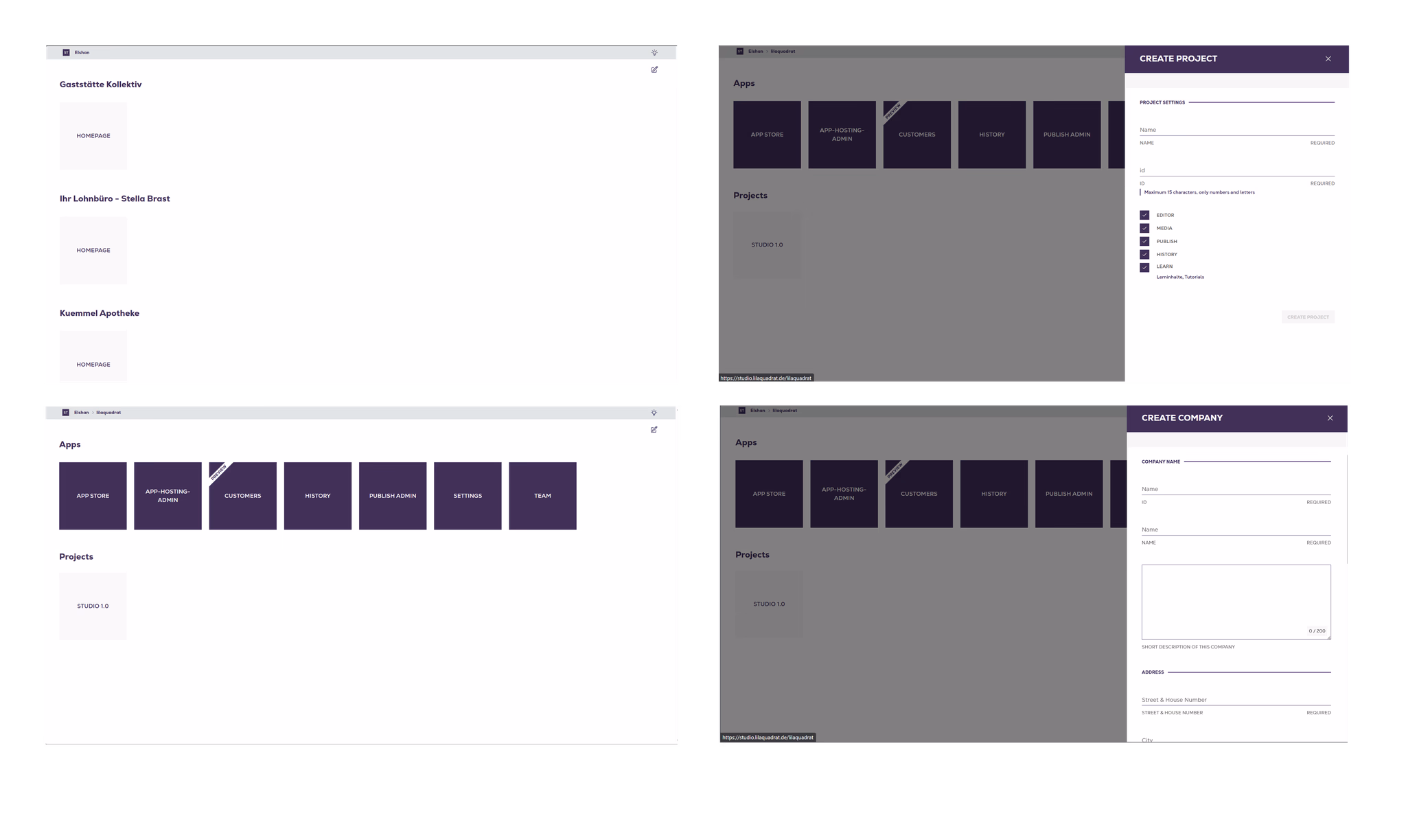 Original Studio landing screen showing tool tiles with no context and no entry point for new users